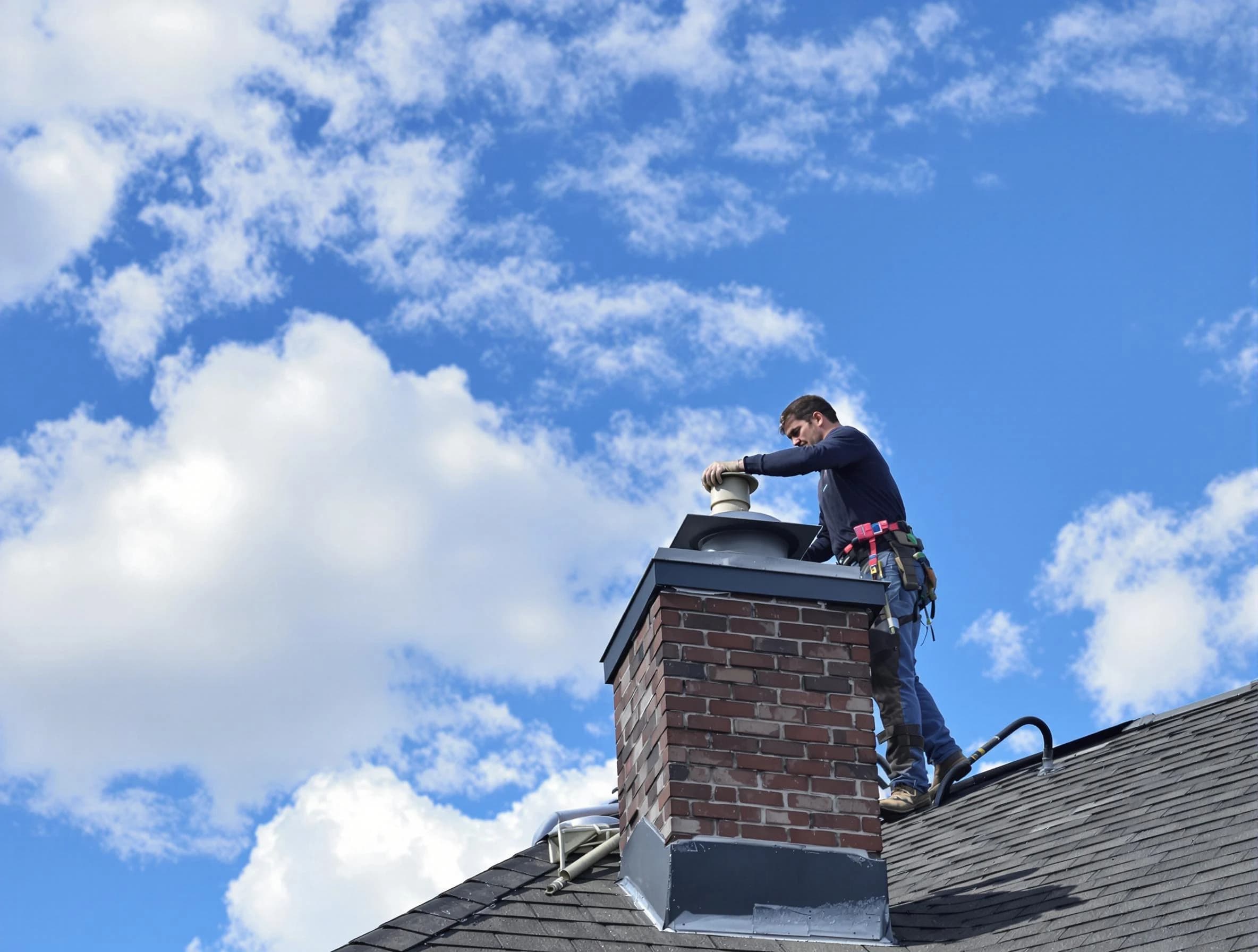 Monument Chimney Sweep installing a sturdy chimney cap in Monument, CO