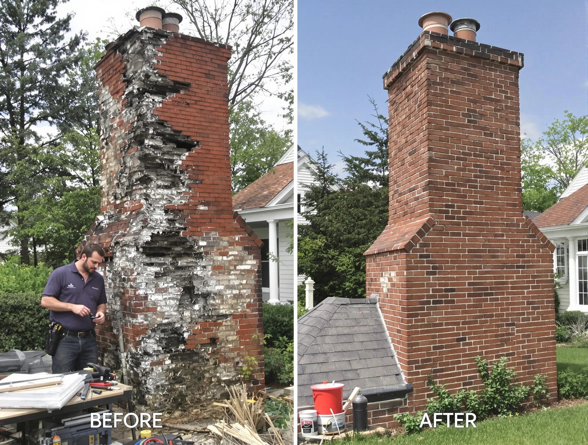 Monument Chimney Sweep performing a full chimney restoration in Monument, CO