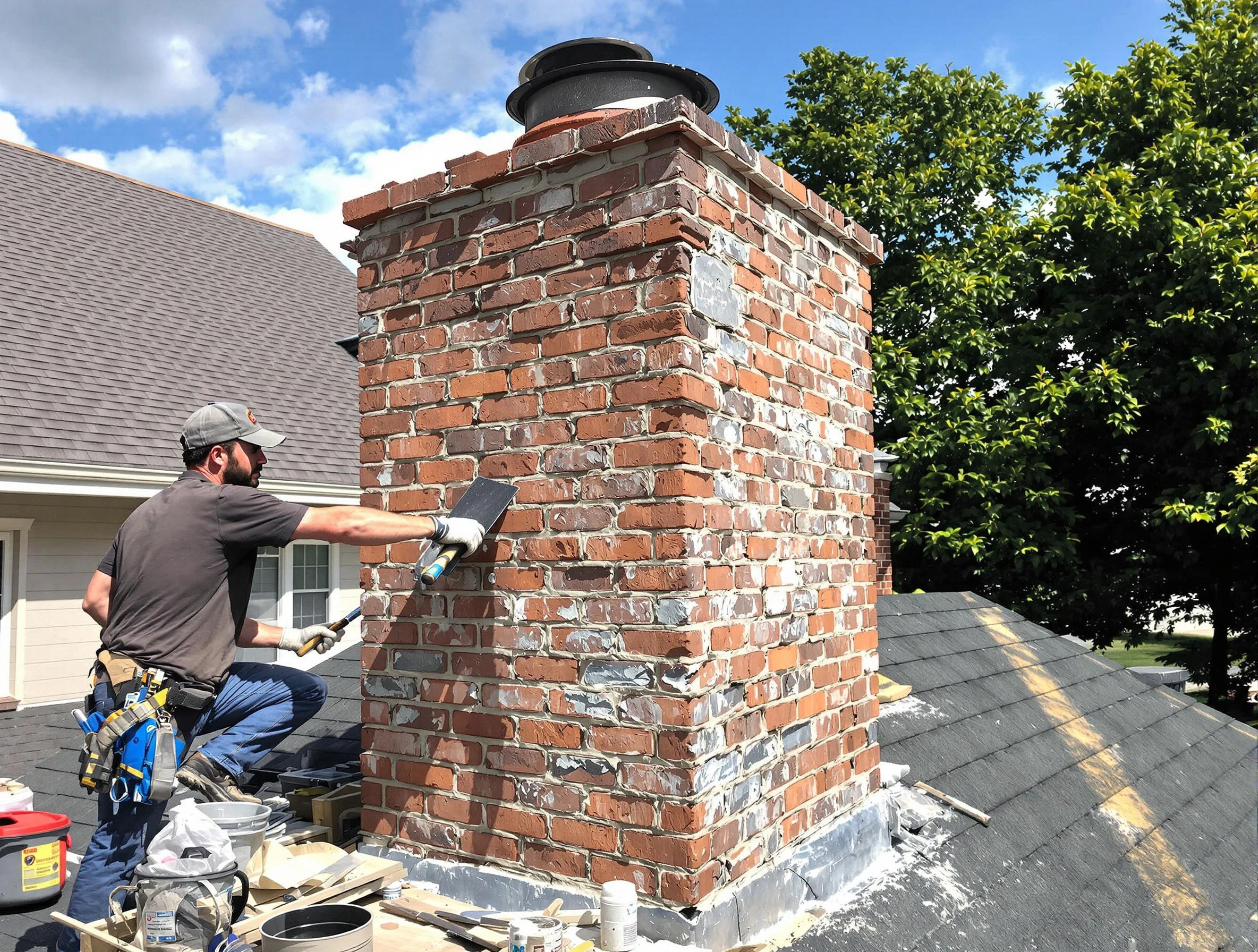 Completed chimney rebuild by Monument Chimney Sweep in Monument, CO